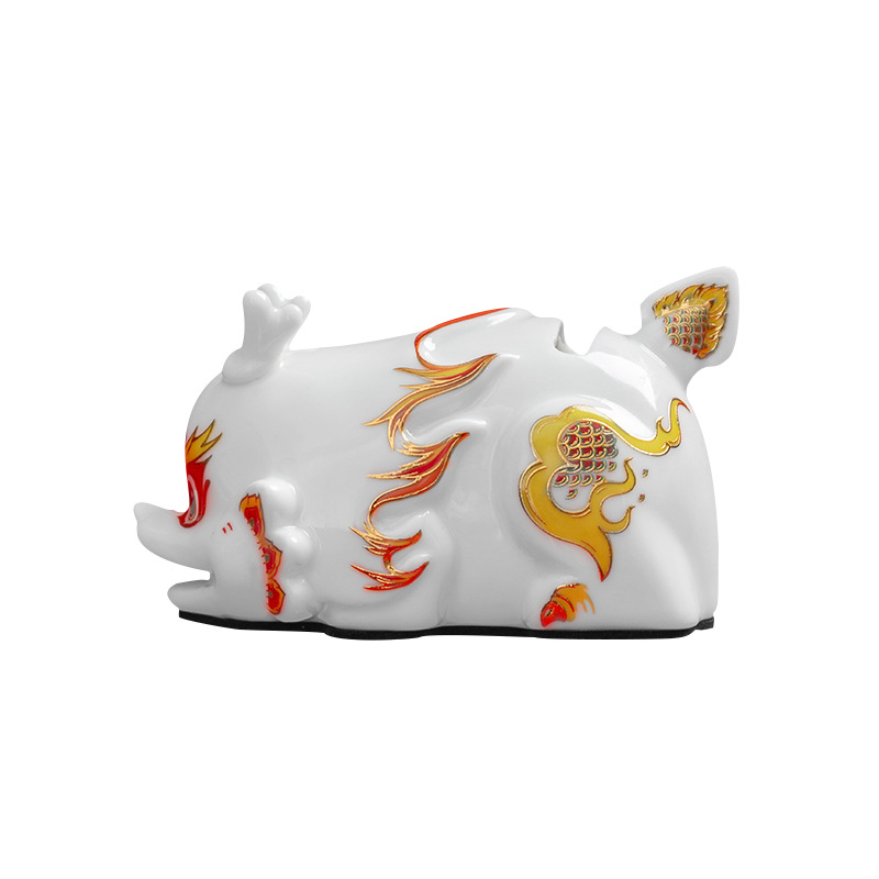 Đồ trang trí năm rồng Qian Qian Long sáng tạo Gốm con heo đất đồ trang trí con heo đất thu ngân cửa hàng khai trương quà tặng gia đình
