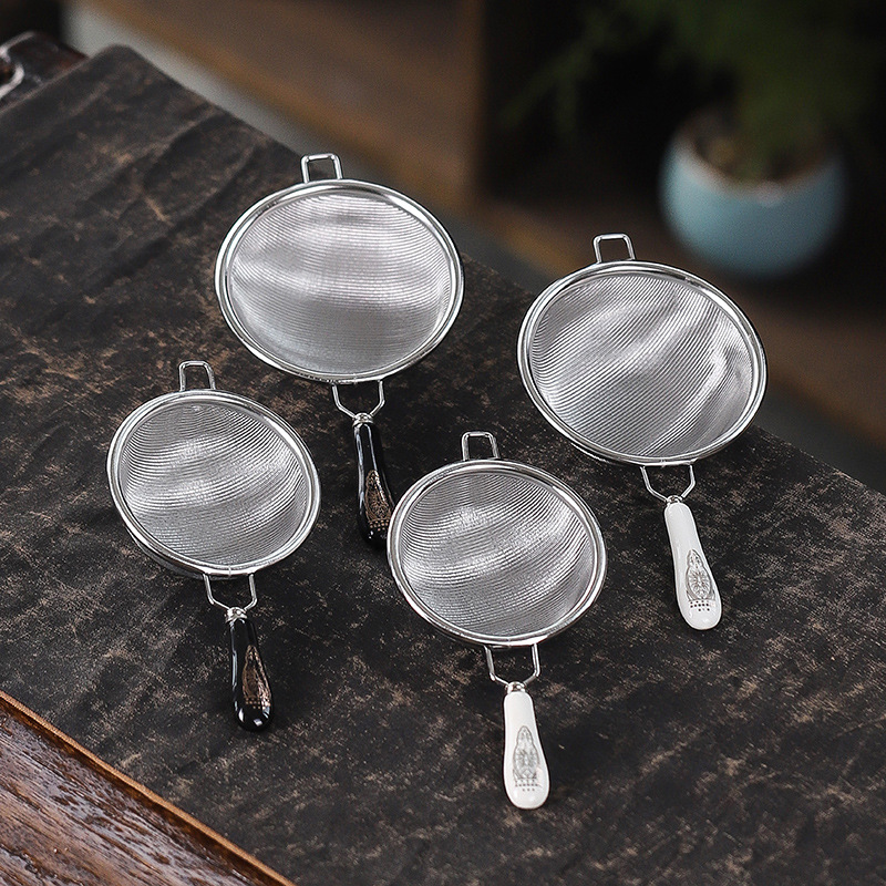 Bộ lọc trà bằng thép không gỉ 304 kiểu Nhật, lưới lọc mịn, dụng cụ pha trà bằng silicon, bộ dụng cụ pha trà