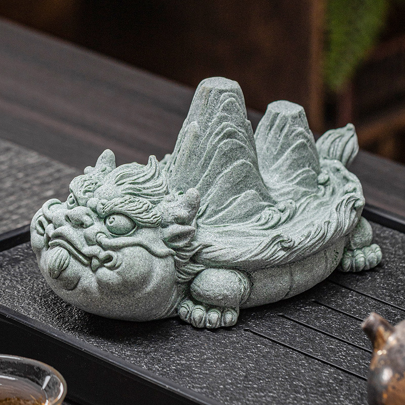 Đồ trang trí chơi trà sáng tạo giang sơn cát xanh