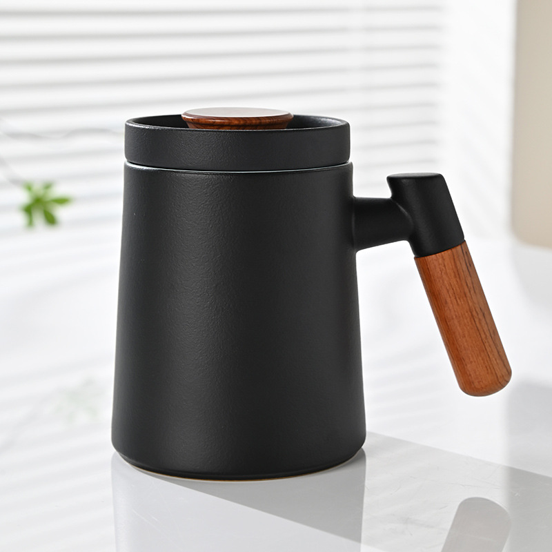 Cốc pha trà gốm cốc tách nước trà cốc trà dung tích lớn có nắp cốc nước cá nhân văn phòng quà tặng