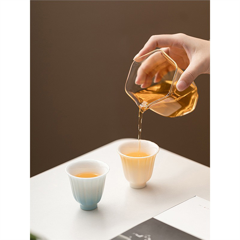 Ngọc Dương Ngọc Băng Loại Gradient Hoa Miệng Cốc Trà Cốc Cá Nhân Cốc Gốm Chủ Dụng Dụng cụ Trà Kung Fu Cốc Trà Nhỏ Uống Trà