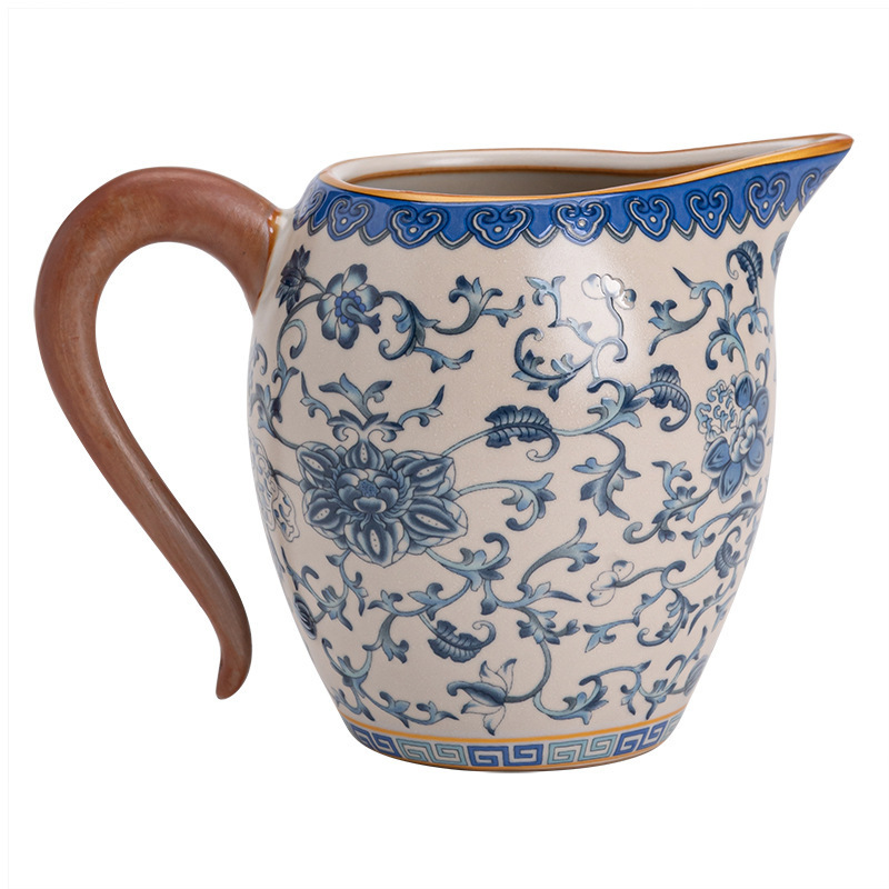 Cốc pha trà xanh trắng gia dụng cốc cốc pha trà công bằng gốm sứ cốc pha trà công bằng