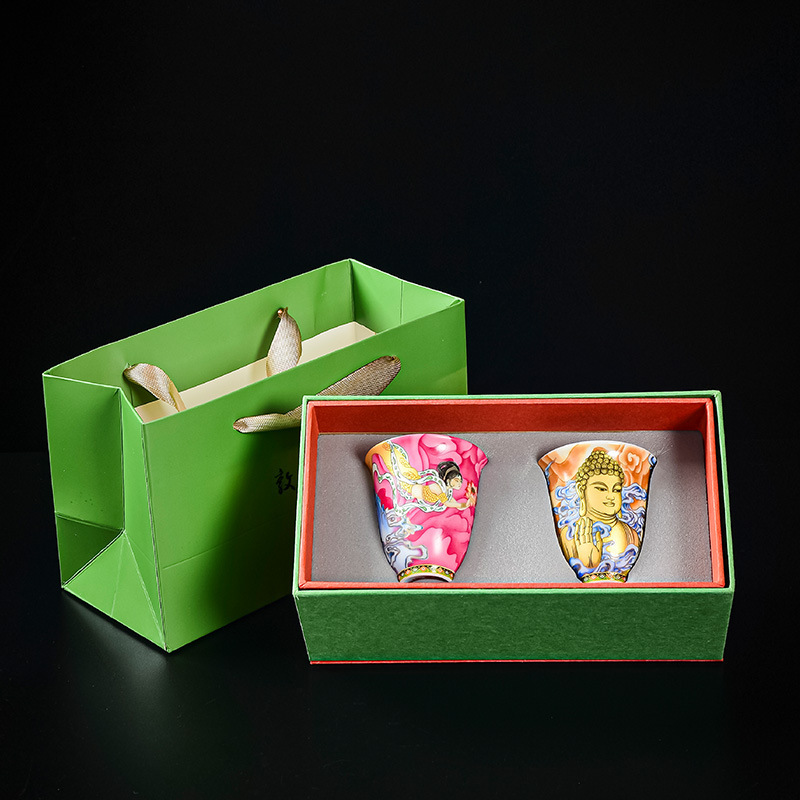 Cốc trà tráng men Đôn Hoàng, cốc thơm, bộ trà gia dụng, cốc trà, cốc chủ nhân gốm sứ Trung Quốc, hộp quà bán buôn