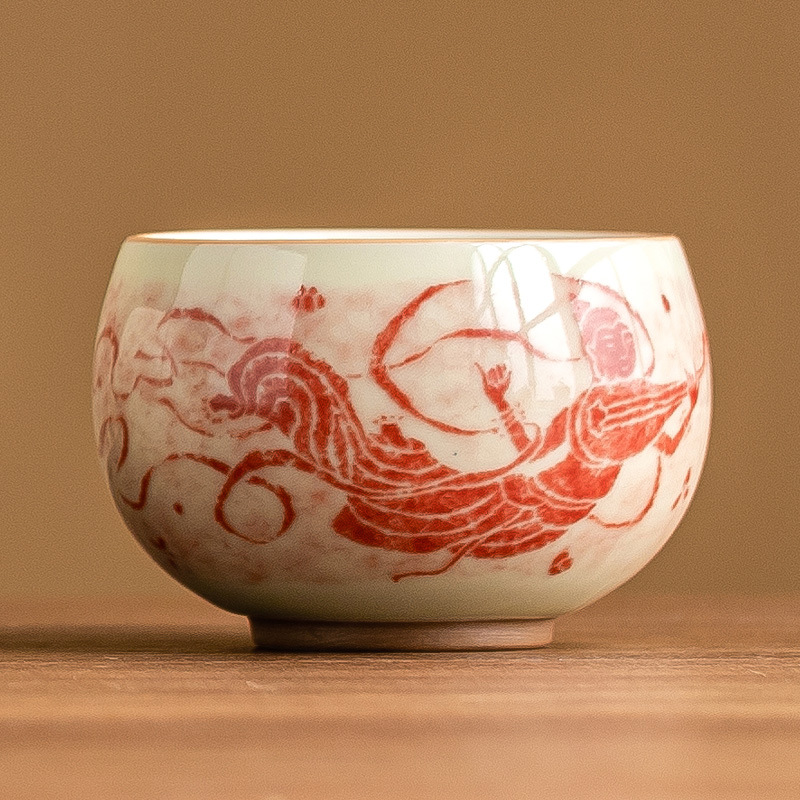 Cốc thiền văn hóa và sáng tạo Đôn Hoàng, tách trà nhỏ không nóng, cốc chủ nhân, bộ trà Kung Fu cao cấp, cốc trà gốm sứ