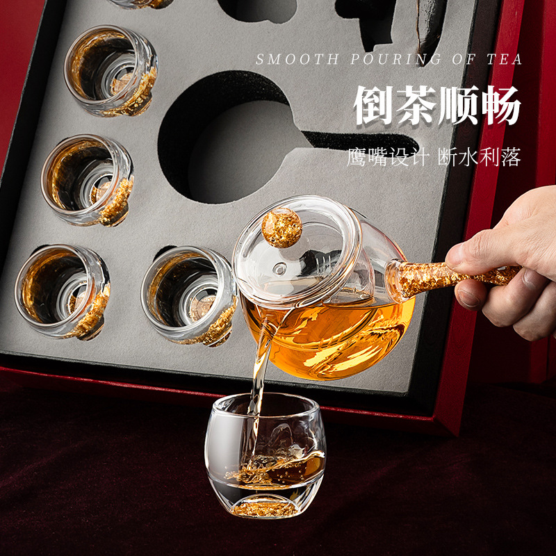 Nhà máy tại chỗ Bộ trà cao cấp Bộ trà pha lê Bộ quà tặng Bộ trà Kung Fu Bộ trà du lịch di động có thể được thêm vào logo