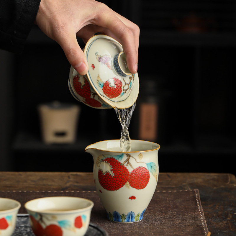 Ly trà cốc trà cốc cốc trà gốm sứ phong cách Trung Quốc gia dụng cao cấp tinh tế bộ trà kungfu đơn không nóng tay