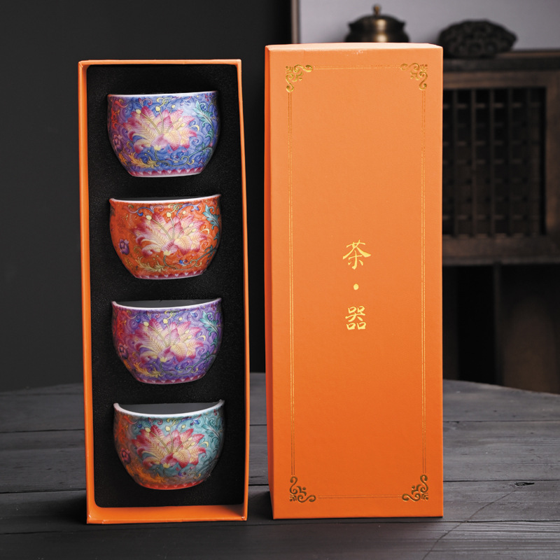 Bộ tách trà men Jingdezhen Bộ trà Kung Fu tách chủ sở hữu quà tặng cao cấp chuyên dụng cá nhân bán buôn tách trà