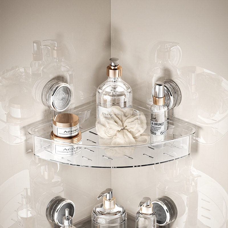 Giá treo góc cốc hút trên tường không đục lỗ trên tường Giá treo góc phòng tắm nhà vệ sinh nhà vệ sinh giá để đồ tam giác