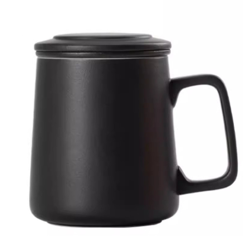 Gốm sứ hình học đơn giản nhà văn phòng tách trà tách trà Cốc văn phòng có nắp lọc cốc nước Mark