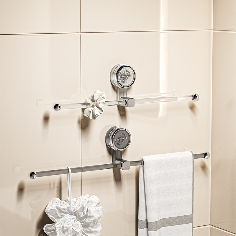 Giá treo khăn cốc hút nhà vệ sinh không cần đục lỗ, giá treo khăn treo tường mạnh mẽ, giá để đồ phòng tắm, móc treo khăn ống lồng