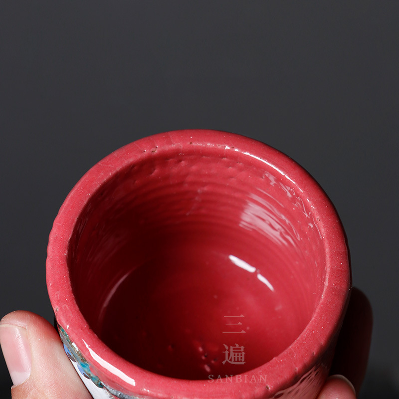 Cốc rắn Shino-yaki thủ công của Chen Renhui, cốc gốm sứ đốt củi đặc biệt cá nhân cao cấp, cốc trà Kung Fu, cốc trà