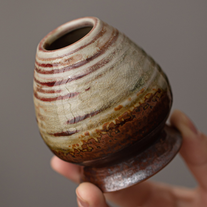 Bình trà có ren lò nung kiểu Nhật đứng bình trà sứ cổ điển đứng bình trà ghế bình trà bình trà dụng cụ Matcha dụng cụ đặt trà thời nhà Tống