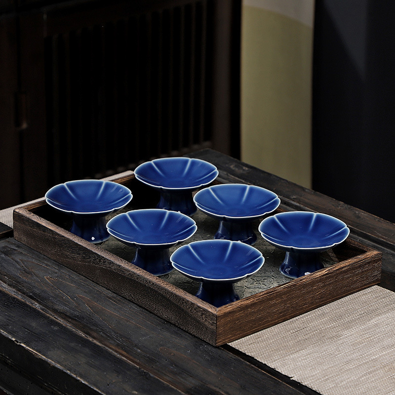 Khay đựng đồ ăn nhẹ kiểu Trung Quốc, khay đựng đồ uống giải khát nhỏ retro tinh tế, đĩa cao, bánh trái cây gốm sứ, đĩa ăn nhẹ trái cây sấy khô