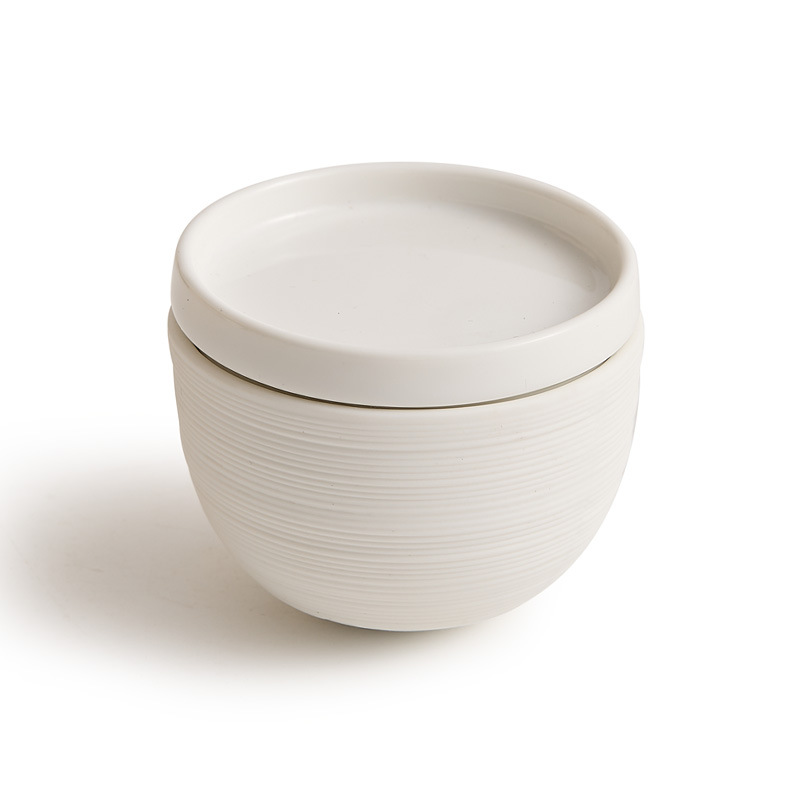 Bát sữa chua gốm sứ vẽ, bát đựng trứng bổ sung, bát tráng miệng gia dụng, bát canh sáng tạo, bát chấm trứng hấp nhỏ có nắp