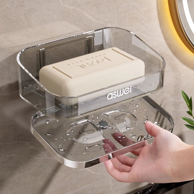 Gia công và tùy chỉnh giá treo tường xà phòng thoát nước không cần đục lỗ, đa năng, dùng để đựng xà phòng nhà tắm, nhà vệ sinh