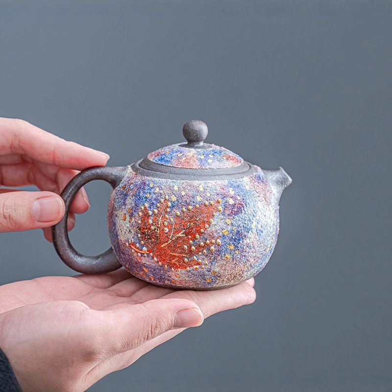 Ấm trà Jianzhan bằng đá mỏ đầy màu sắc thủ công cao thủ ấm trà Xi Shi ấm trà cổ điển gia dụng bộ trà Kung Fu