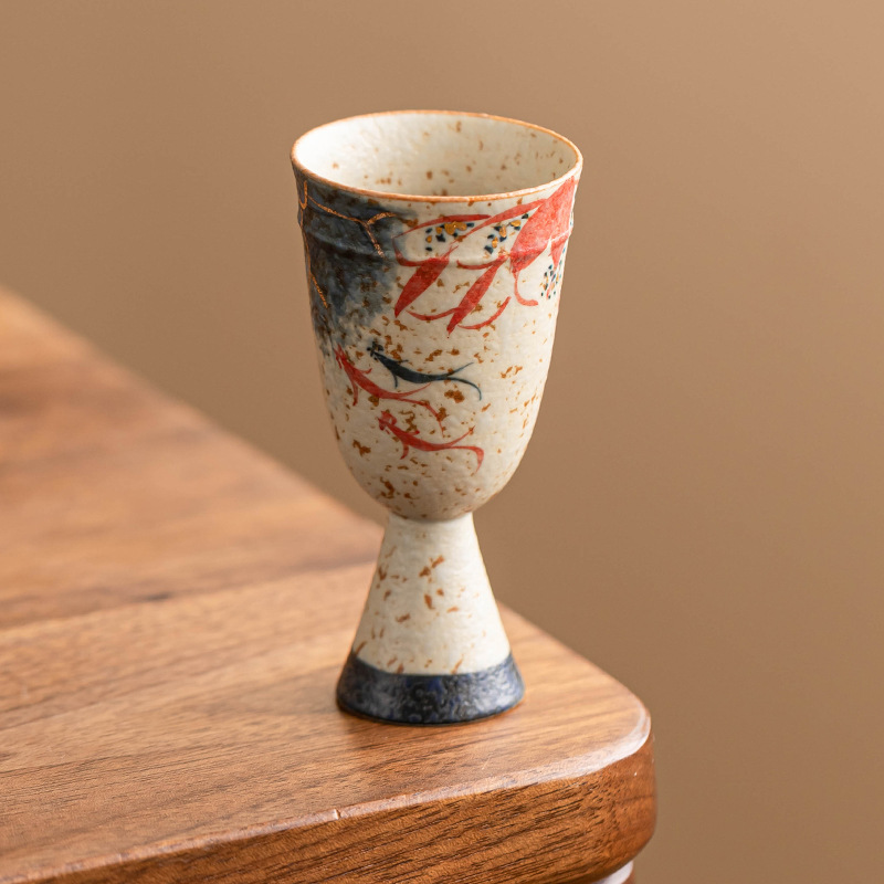 Cốc trà cao cấp màu đỏ đá lửa xanh trắng chạm khắc vàng hoa sen koi thơm cốc nhỏ cốc trà Kung Fu cốc trà gia dụng