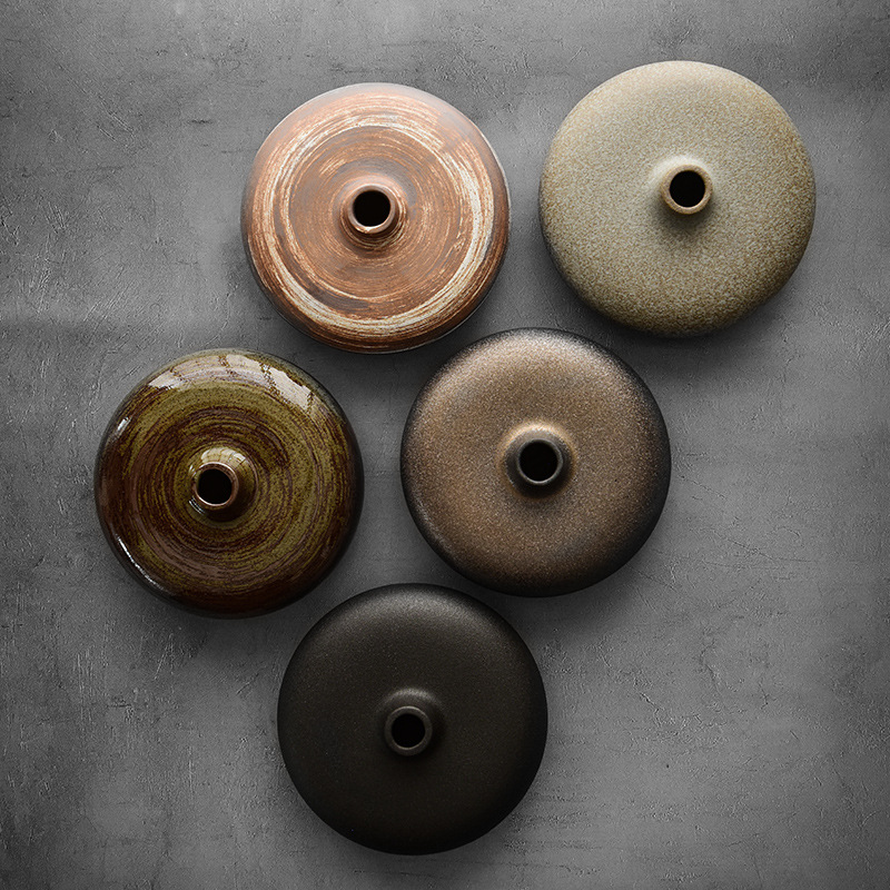 Đồ trang trí hoa Thiền cổ kiểu Nhật đồ gốm thô cắm hoa thủy canh bình gốm sứ đồ trang trí bàn trà bàn trà