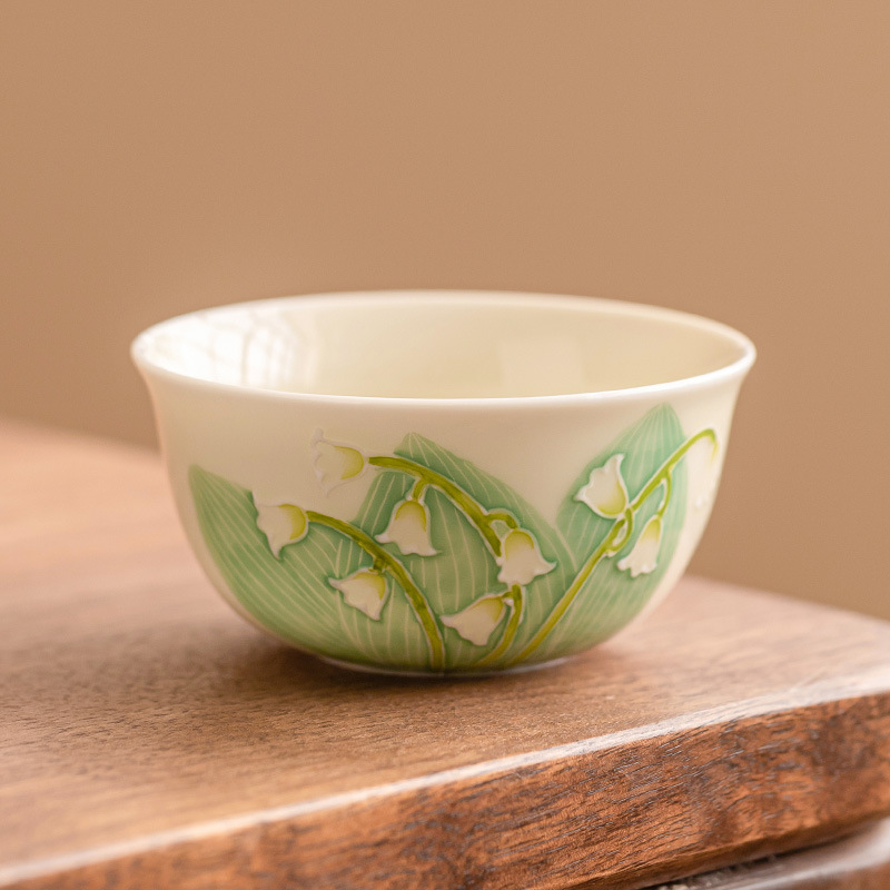 Chuông gió hoa chuông vẽ tay cốc chủ nhân cốc trà lớn cốc chuyên dùng trà phục vụ khách gia đình cốc trà gốm sứ cốc trà