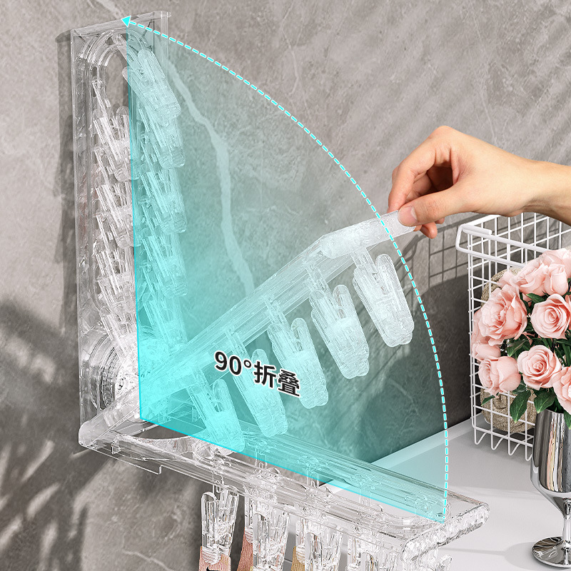 Giá để đồ tất gấp cốc hút, giá phơi đồ lót không đục lỗ, đồ lót gia dụng, giá phơi nhiều kẹp, dụng cụ thần thánh