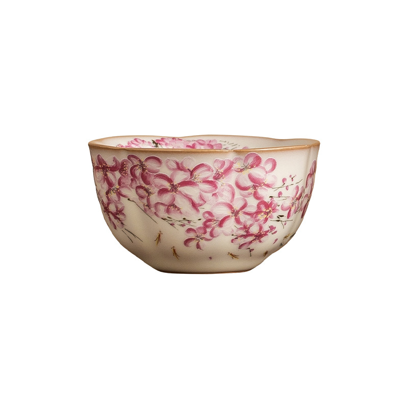 Cốc miệng hoa thạch mỡ lợn cốc cốc uống trà có thể mở được cốc chủ nhân cốc cốc trà cao cấp dành cho nữ bộ trà Kung Fu