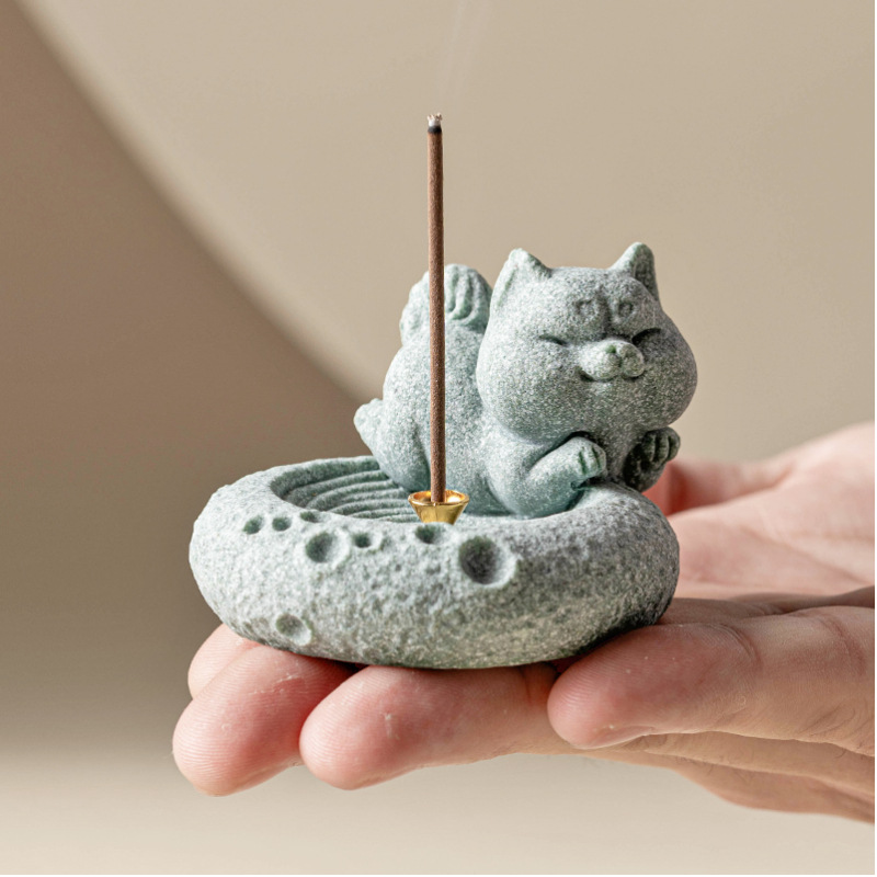 Đồ trang trí cắm hương thơm con chó mười hai cung hoàng đạo cát xanh đồ trang trí nhỏ đồ trang trí đơn giản đồ trang trí đơn giản