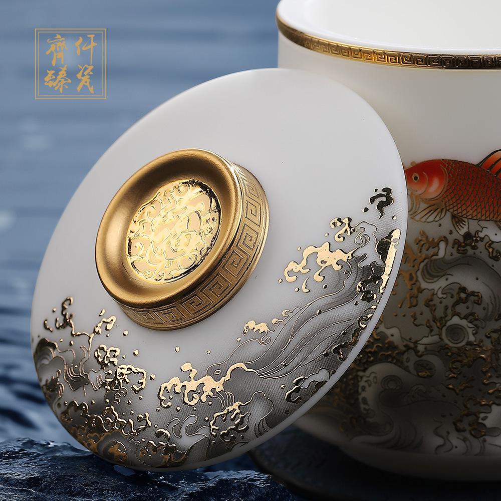 Bộ quà tặng cốc văn phòng Longteng Cup đốt trơn Jadeite