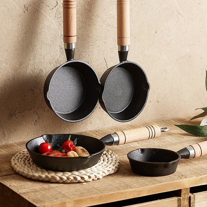 Chảo dầu nóng chảo nhỏ Chảo gang Mini Chảo chống dính Chảo trứng chiên bánh bao tạo tác