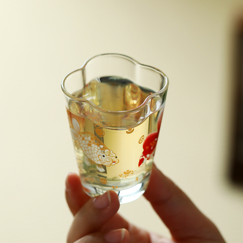 Cốc trà thủy tinh chịu nhiệt được Ứng dụng bằng tay, bộ trà kung fu borosilicate cao, cốc uống trà, cốc chủ gia đình, cốc nếm trà.