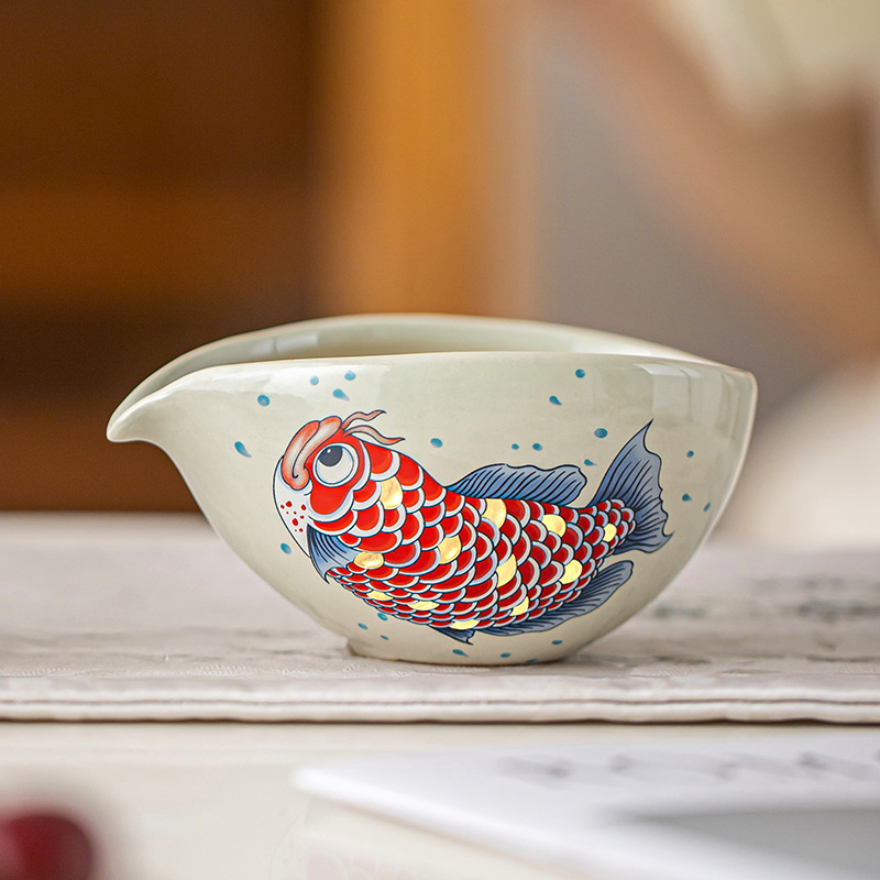 Dụng cụ tách trà gốm sứ Jinyu Mantang cốc trà gia dụng phụ kiện trà đạo chịu nhiệt ấm cốc đồng nhất dụng cụ tách trà