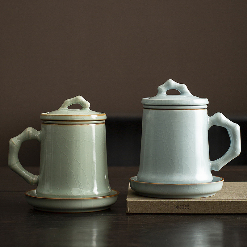 Cốc cá nhân văn phòng Ruyao Tianqing tách trà dung tích lớn cốc trà pha trà tùy tiện quà lưu niệm cao cấp văn phòng