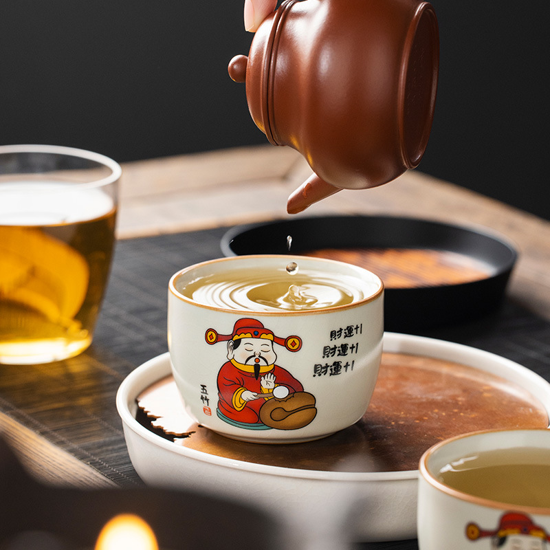 Cốc chủ nhân Ruyao Fortune Cốc trà Kung Fu gốm sứ chuyên dụng cá nhân Cốc trà tách trà