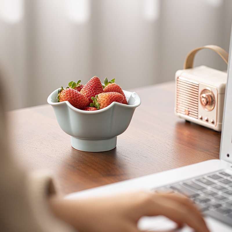 Đĩa phục vụ trà hoa mận Đĩa phục vụ bánh ngọt bằng gốm sứ kiểu Trung Quốc Đĩa hoa quả khô Đĩa bày đĩa đựng hoa quả khách sạn phòng khách gia dụng