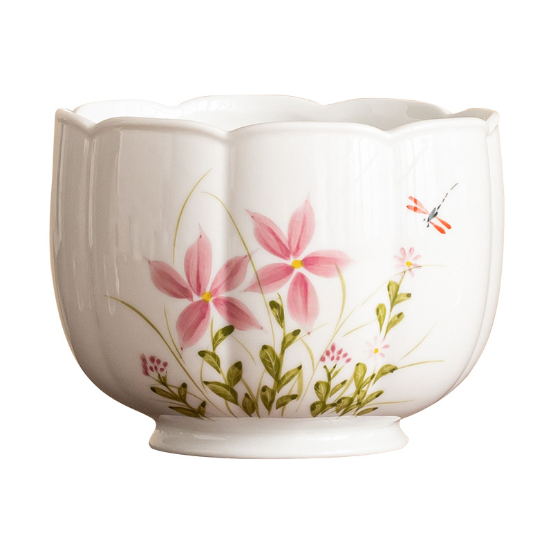 Gốm sứ Jianshui trà rửa bã trà thùng vẽ tay hoa cúc chuồn chuồn cánh sen chậu nước bàn trà phế liệu xô phụ kiện trà đạo Kung Fu