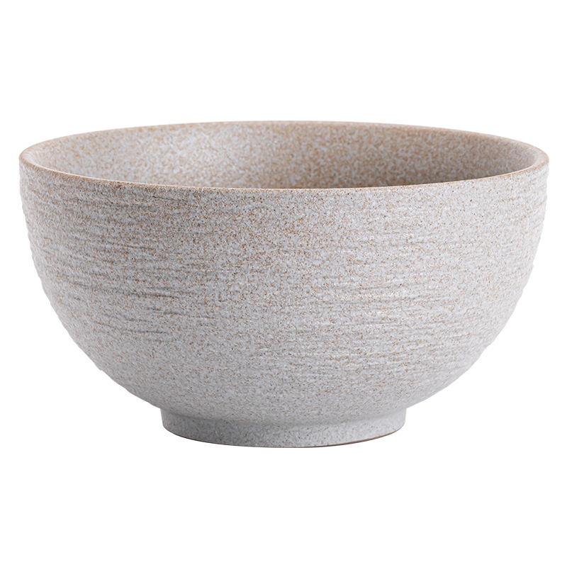 Bát ăn hoa văn đá mờ bát gốm sứ màu đen Bát nhỏ đơn giản bát cơm kiểu Nhật bát canh gia dụng bát mì Bộ đồ ăn