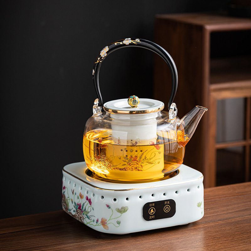 Bếp nấu trà, bếp gốm điện, ấm đun nước bằng Borosilicat chịu nhiệt văn phòng gia dụng, ấm tách trà, ấm cầm xà, dụng cụ pha trà