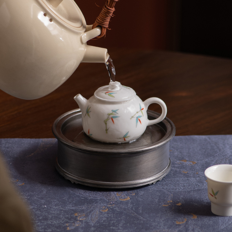 Yuanbao cổ thiếc cũ ấm bàn pha khô trữ nước cổ điển bàn trà tấm lót ấm trà Bộ dụng cụ pha trà Kung Fu ấm nước ấm trà khay đựng trà
