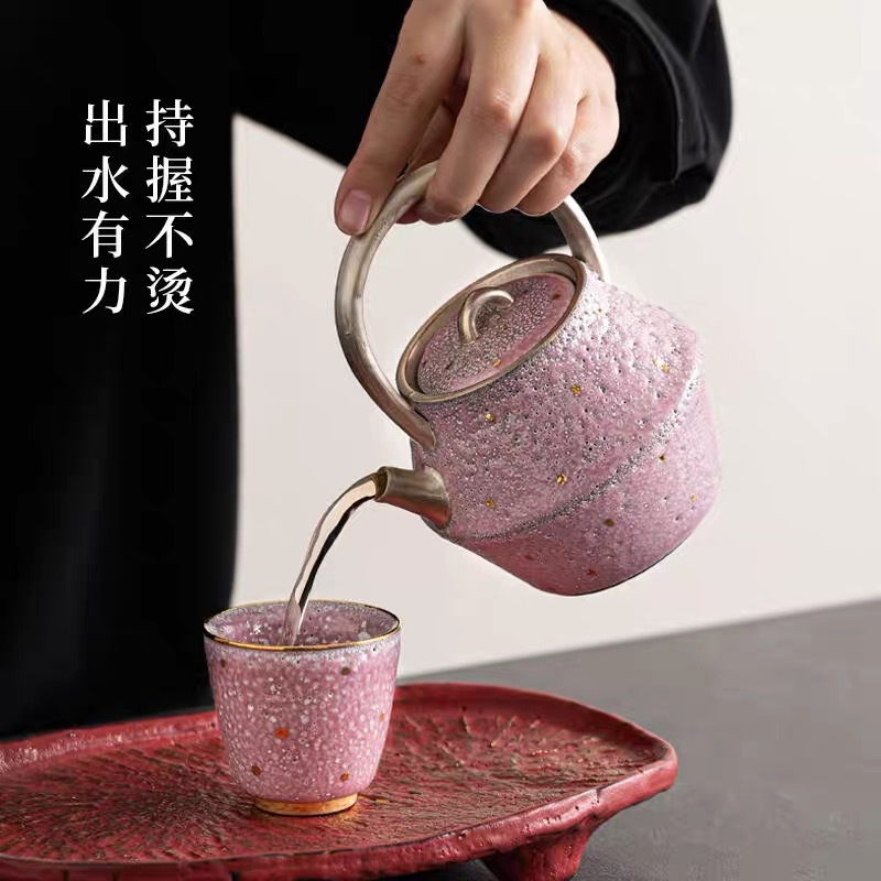 Yang Feizhi Yeyaki Handmade Gold Sling Liang Pot Lọc bóng Lỗ pha trà gia dụng Quà tặng sinh nhật cho bạn bè và bạn gái