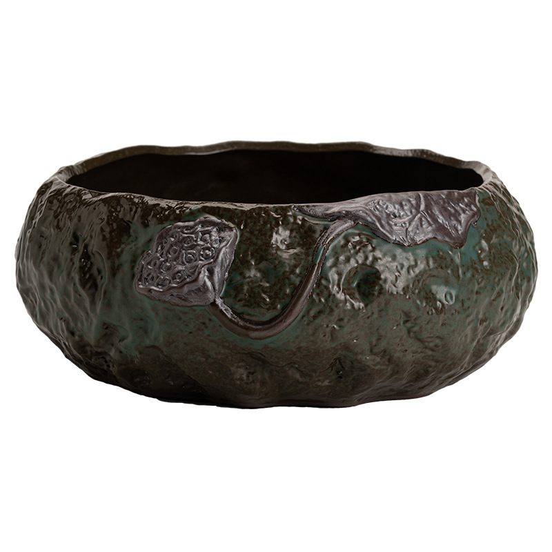 Lò nung kiểu Nhật, rửa trà Qingye, gốm thô kiểu Nhật, gốm sứ làm bằng tay, cốc nước rửa, phụ kiện trà đạo, Thùng xỉ trà