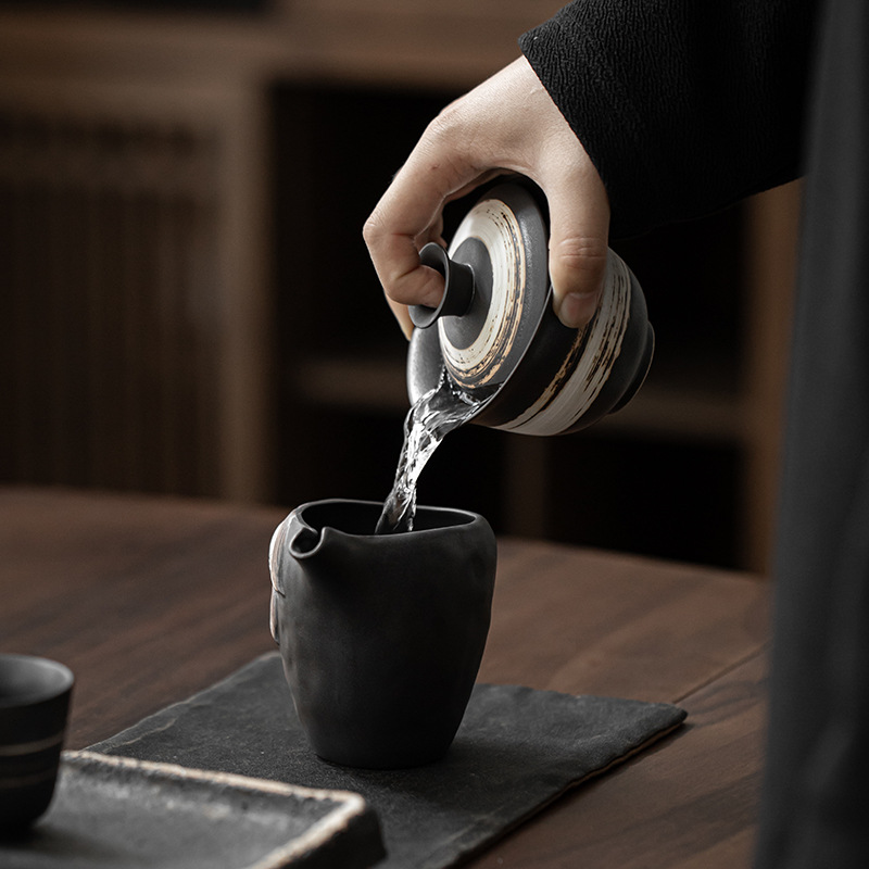 Dụng cụ pha trà Wabijifeng Kung Fu bát nắp nhị tài dụng cụ pha trà dung tích lớn Bát pha trà gốm sứ cổ điển gốm thô