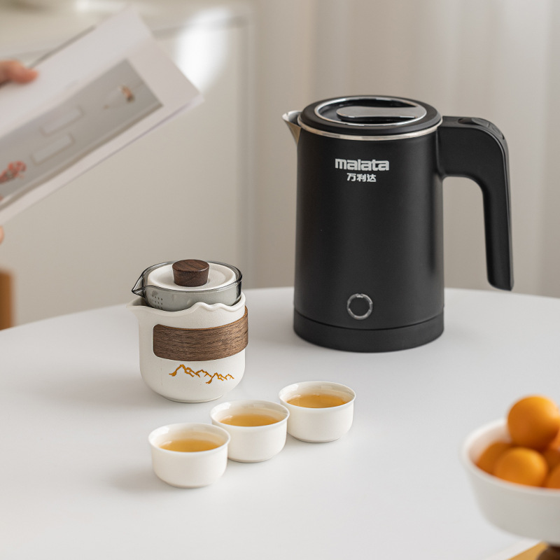 Bộ ấm trà gốm sứ di động Bộ ấm trà dùng cho cá nhân ngoài trời của khách sạn Một ấm Ba cốc có Ấm đun nước