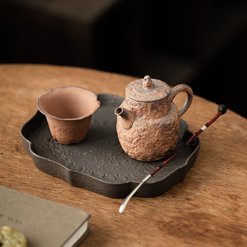 Chậu sen sen bùn đá cũ khay đựng nước gốm thô khay đựng trà kiểu Trung Quốc cổ điển khay trà bàn trà phụ kiện khay trà