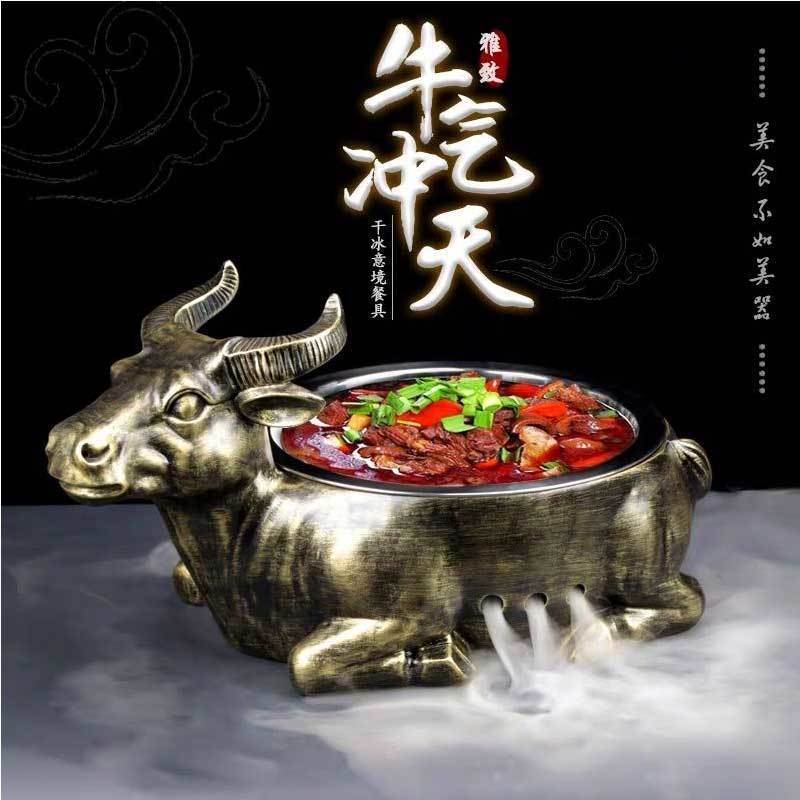 Bộ đồ ăn khách sạn, đĩa đá khô, nghệ thuật, hình món ăn, thịt bò, đĩa xoay, Nhà hàng Lẩu, sáp cồn, sáng tạo sưởi ấm