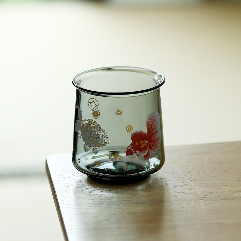 Jinyumantang handmade đính thủy tinh chịu nhiệt chủ cốc lớn cốc trà hộ gia đình kung fu trà trà cốc đơn