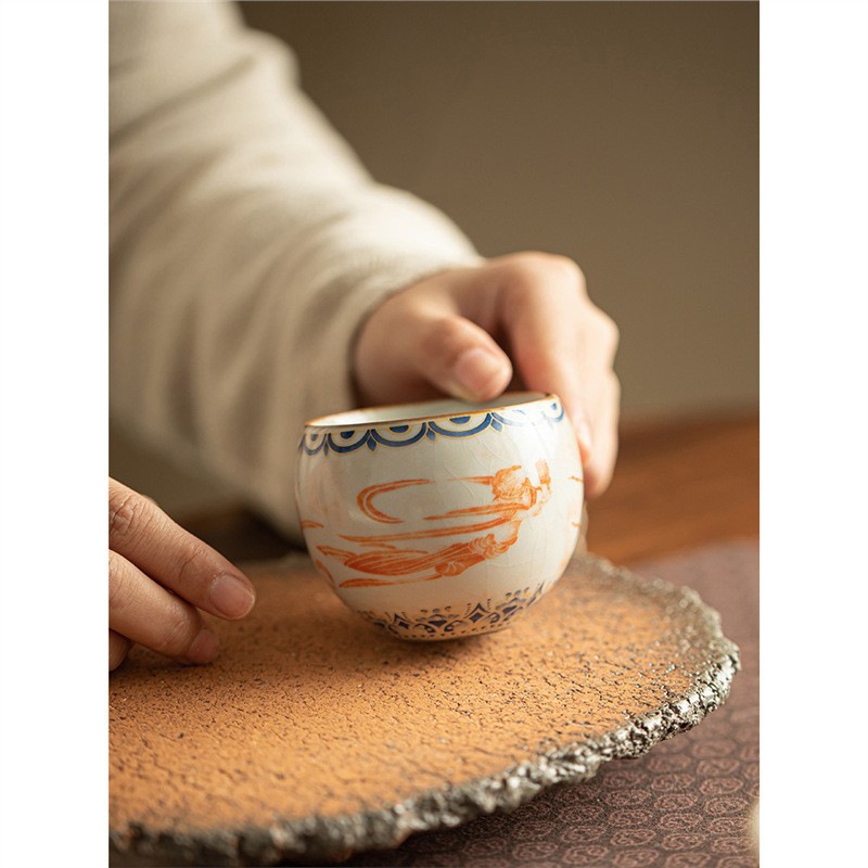 Mô phỏng lò Song Ru Đôn Hoàng Feitian Master Cup Đồ gia dụng Chén trà Cốc trà gốm sứ chuyên dụng cá nhân Bộ trà Kung Fu