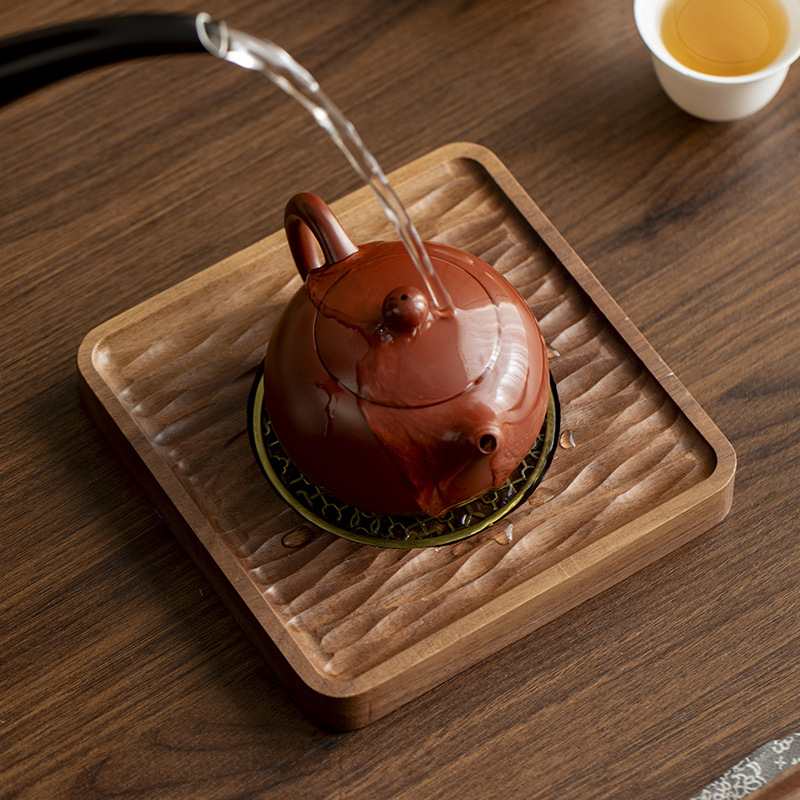 Bán buôn ấm bằng gỗ nguyên khối, bàn pha trà ướt, khay đựng nước giả gỗ vuông, khay đựng trà, khay đựng trà, khay đựng trà Kung Fu