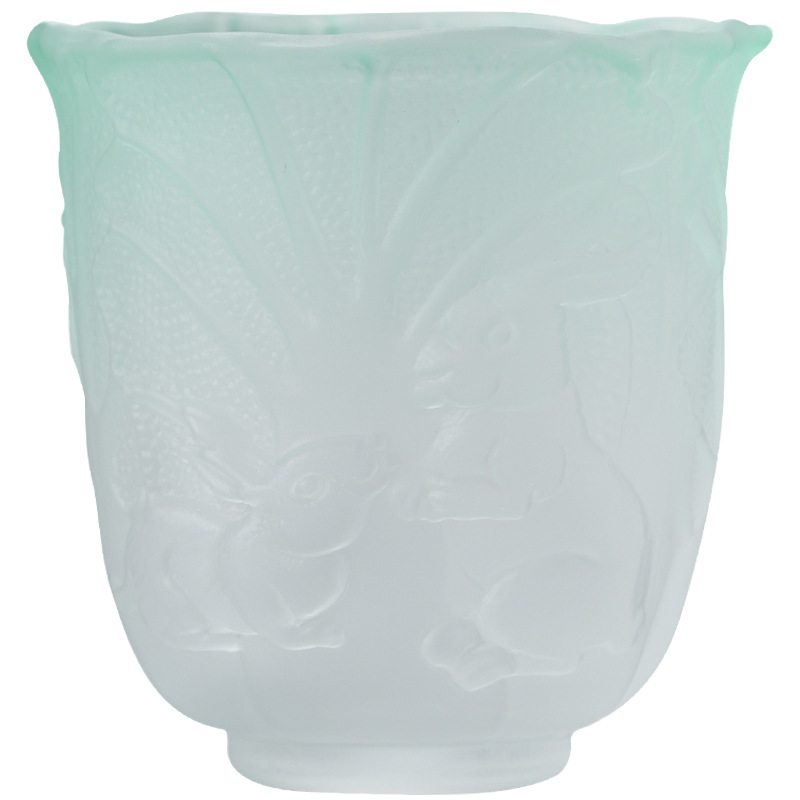 Cốc chủ nhân thỏ ngọc bắp cải cốc đơn cốc trà cao cấp cho nữ cốc trà ngon cốc thủy tinh phù điêu cốc trà công phu cốc cặp đôi