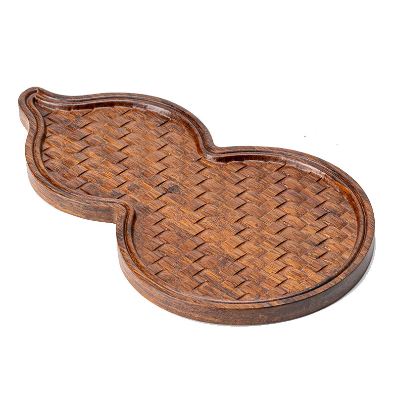 Khay trà bầu trúc Phúc Lộc, khay đựng ấm, bàn pha khô cỡ nhỏ, dụng cụ pha trà Kungfu gia dụng, phụ kiện Khay trà