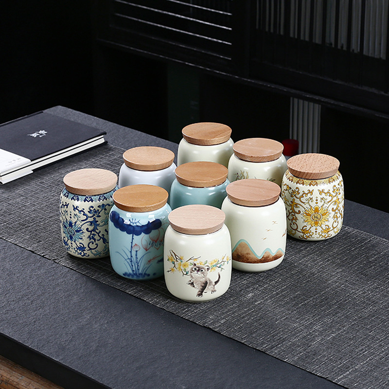 Nồi trà Ruyao màu vàng sáng tạo dễ thương mèo gốm sứ dễ thương bình đựng trà nhỏ cầm tay bình đựng trà phấn hoa mini