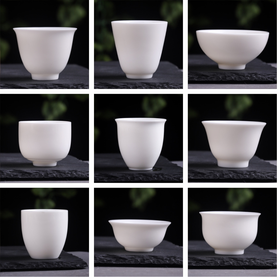 Bộ ấm chén trà sứ trắng Đức Hoa, chén trà Kung Fu, chén sứ cá nhân, chén trà, chén chủ, chén trà nhỏ, bán buôn